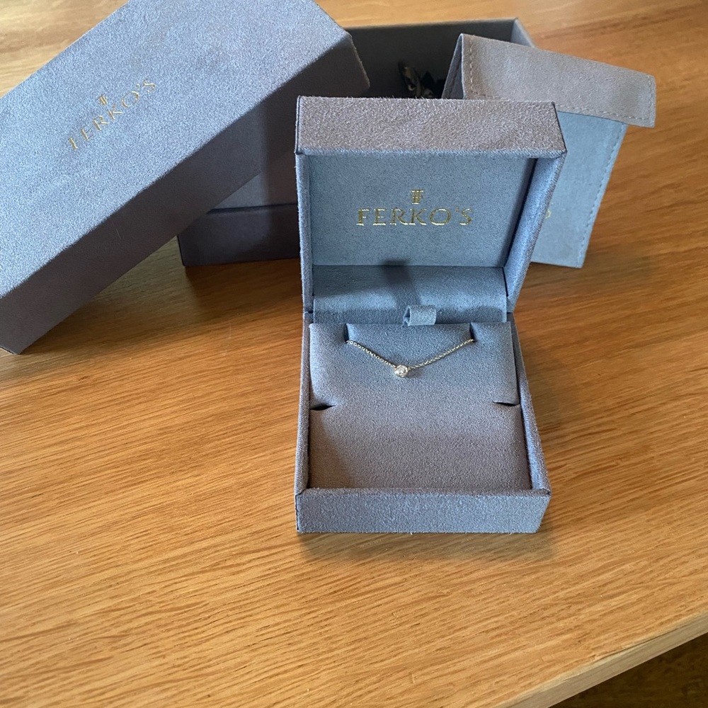 14k yellow gold .15 diamond bezel necklace